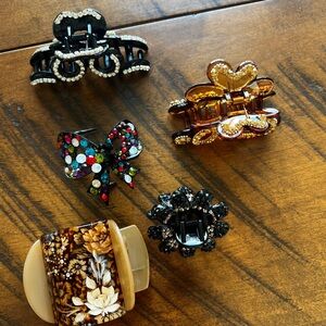 Elegant Hair Claw Clip Set - Black, Gold, Multicolor 6